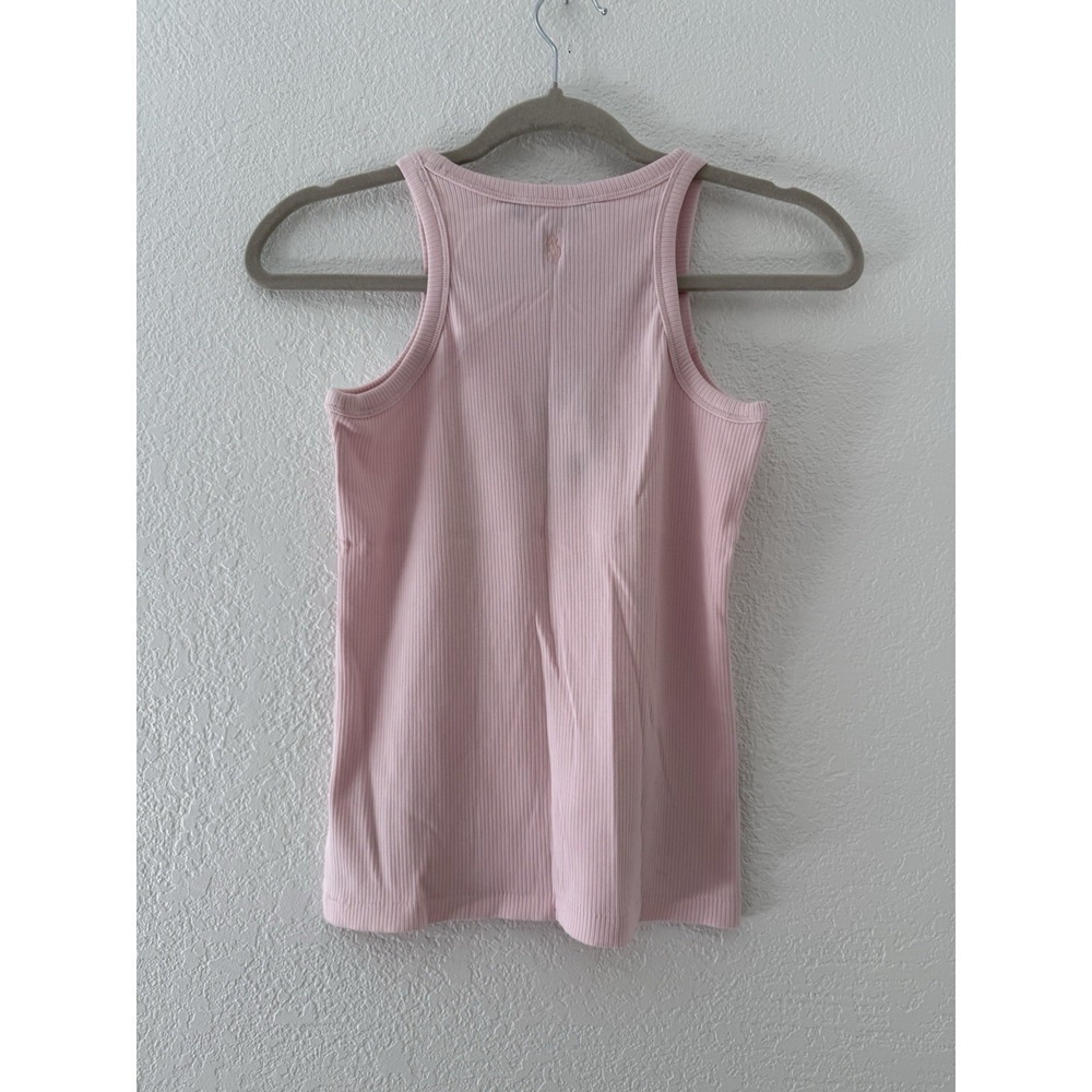 Polo Ralph Lauren Youth Girls Pink Ribbed Cotton-Blend Tank Top Size L(10-12) - Picture 5 of 8